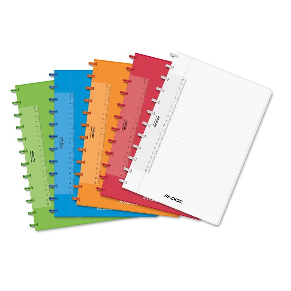 Caiet A4, 72 file - 90g/mp, coperta PP transparent color, AURORA Adoc - dictando_1