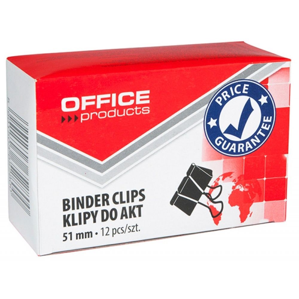 Clip hartie 51mm, 12buc/cutie, Office Products - negru_1