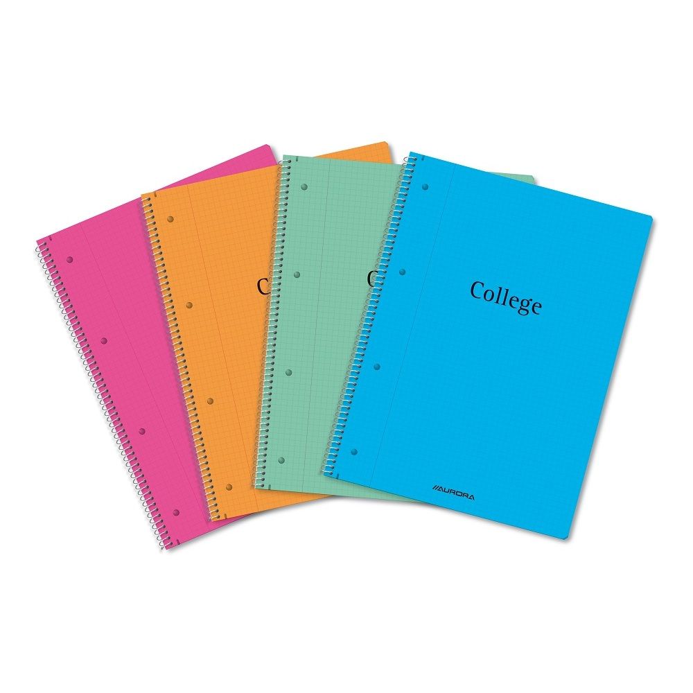 Caiet cu spirala, A4, 80 file - 70g/mp, 4 perf., coperta PP, AURORA College - matematica_1