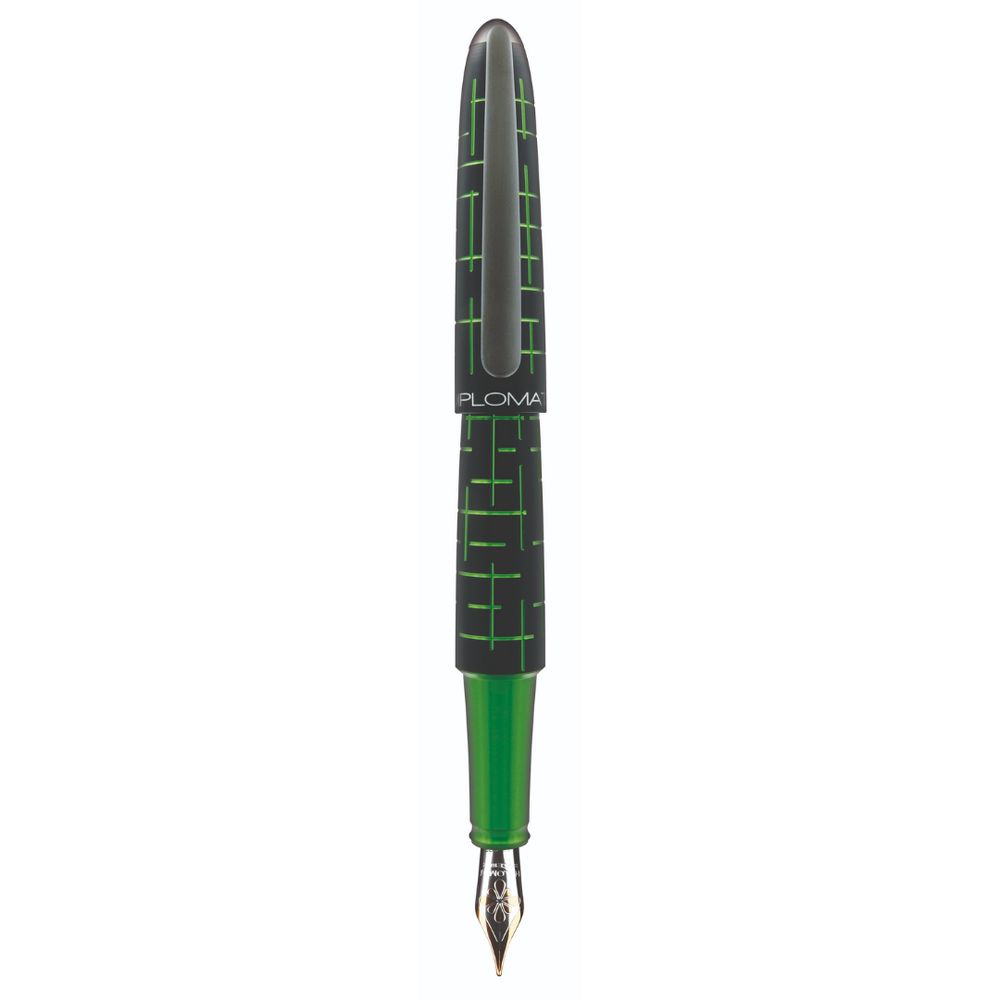 Stilou DIPLOMAT Elox Matrix, cu penita M, aurita 14kt. - black green_1