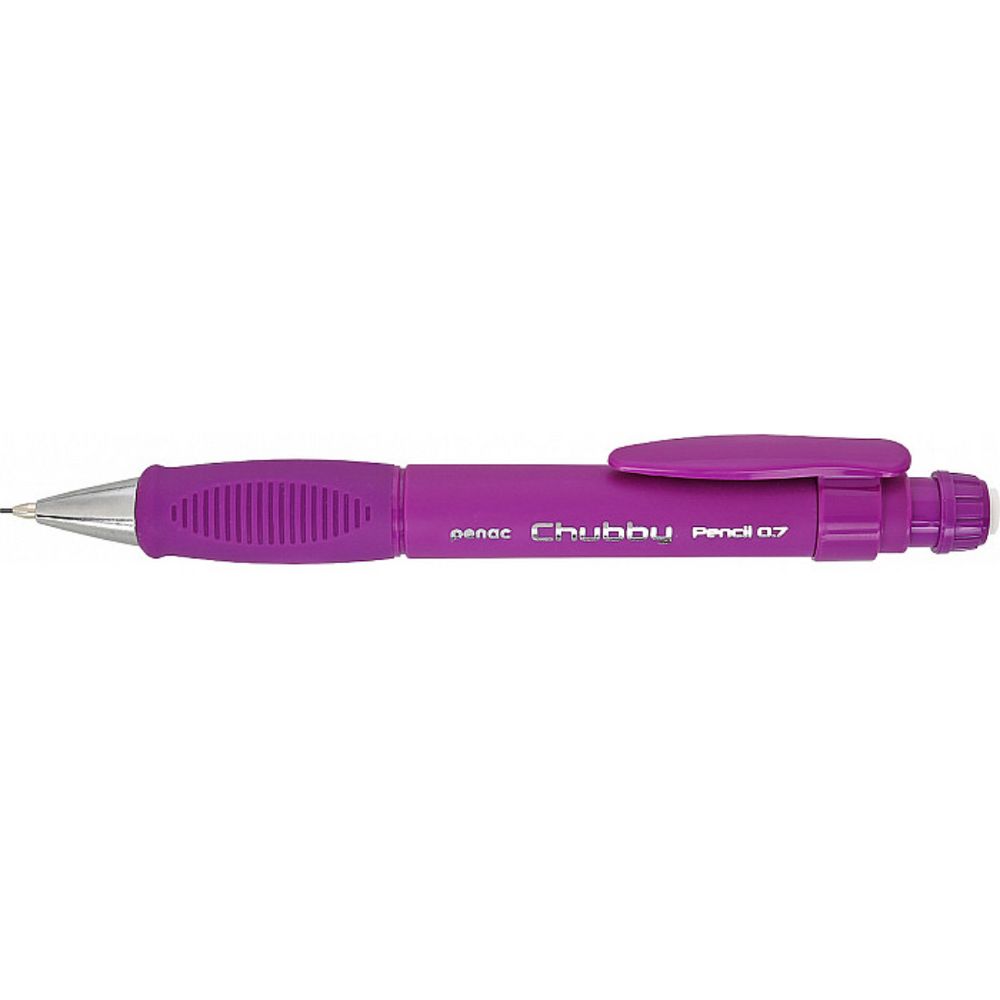 Creion mecanic PENAC Chubby, rubber grip, 0.7mm, con si varf metalic, radiera retractabila, violet_1