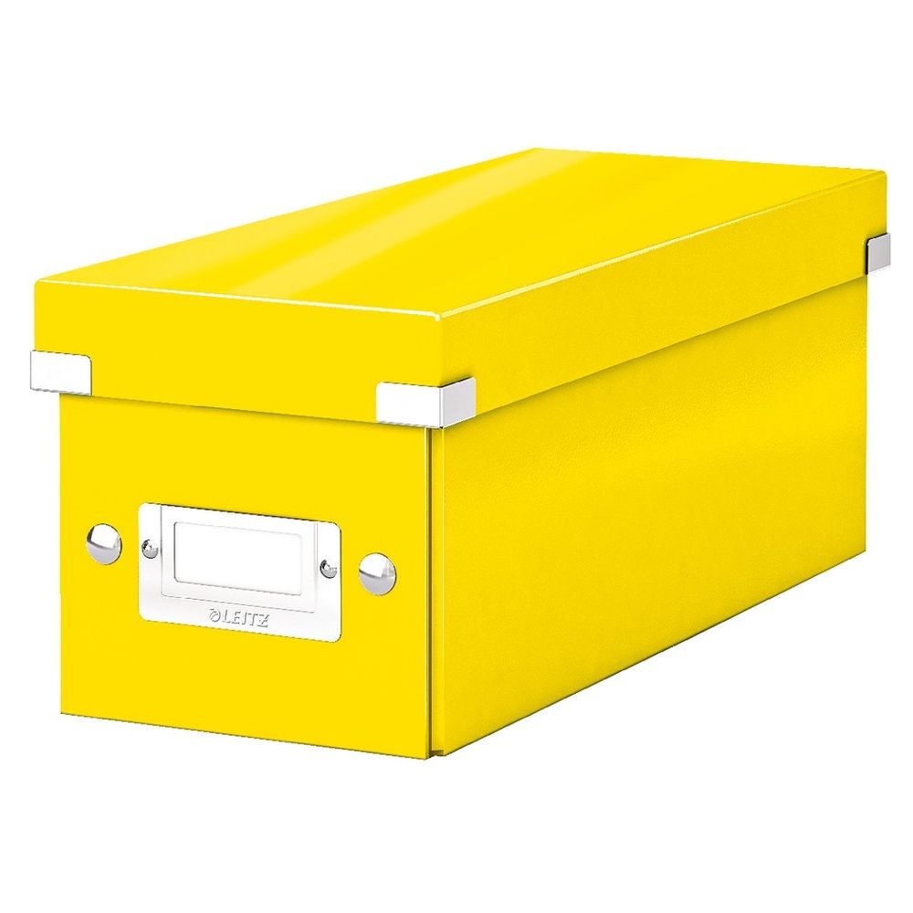 Cutie depozitare Leitz WOW Click & Store, carton laminat, pliabila, cu capac, 14x13x35 cm, galben_1