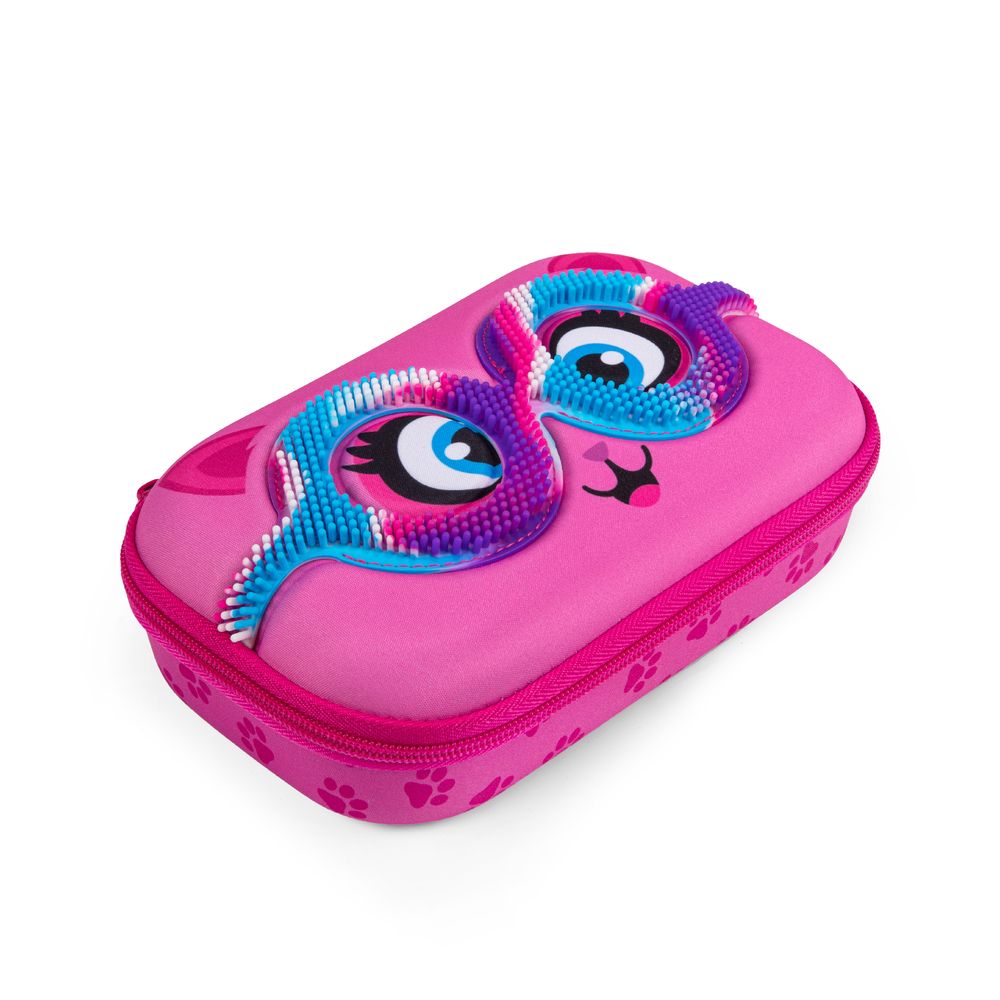 Penar cu fermoar ZIPIT Sensory Storage Box - Pink Kitty_1
