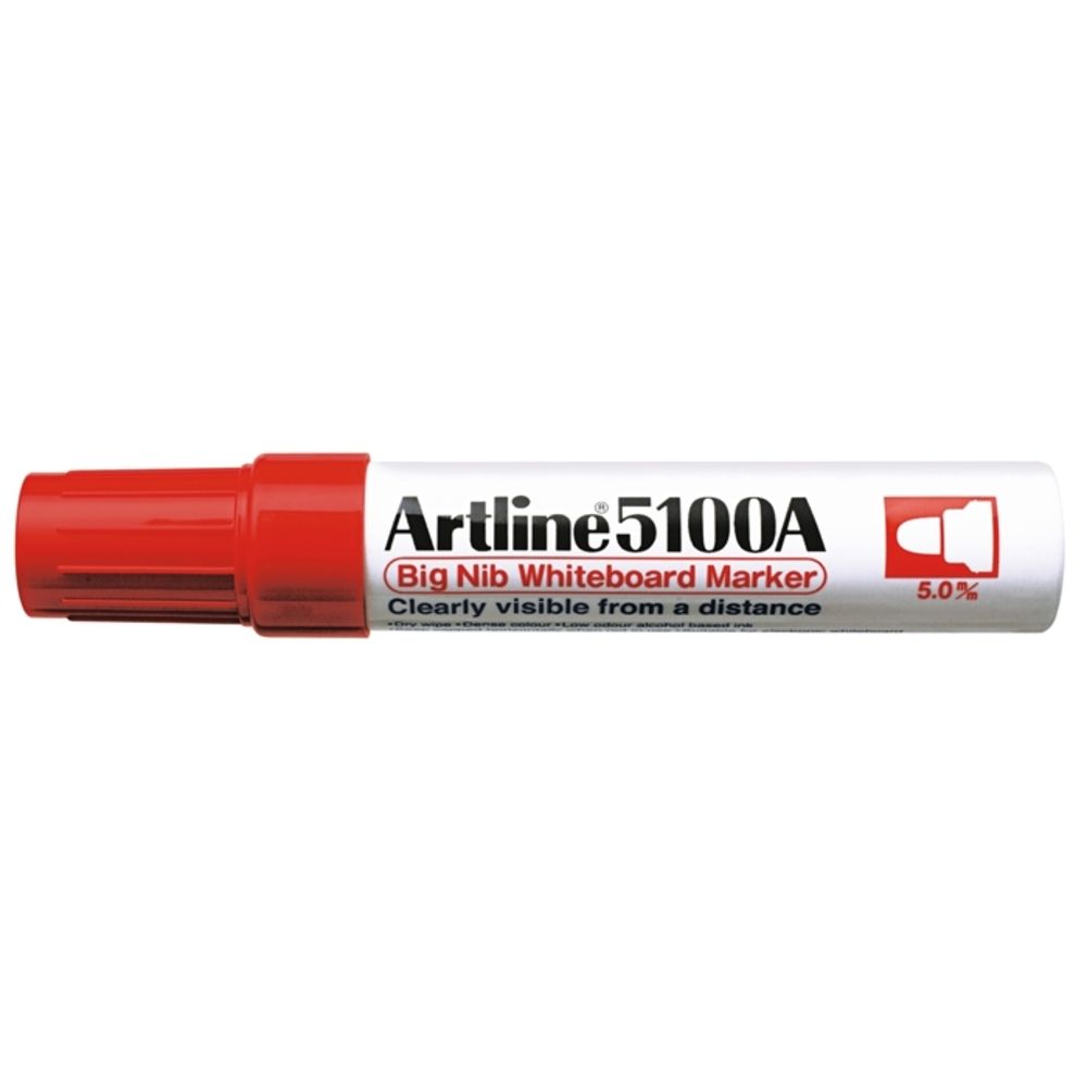 Marker pentru tabla de scris ARTLINE 5100A, corp metalic, varf rotund 5.0mm - rosu_1