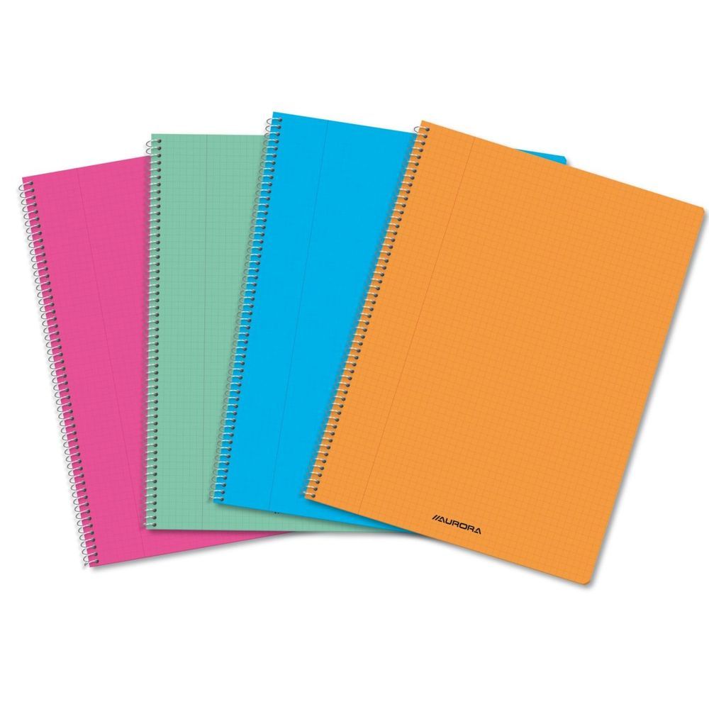 Caiet cu spirala, A4, 60 file - 80g/mp, coperta PP transparent color, AURORA - matematica_1